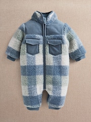 Mamas & Papas Blue Gingham Pramsuit - Image 7 of 8