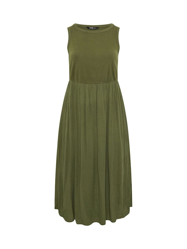 Yours Curve Green Textured Contrast Maxi Dress - Image 5 of 5 Yours Curve Green Textured Contrast Maxi Dress - Image 5 of 5
