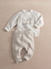 Mamas & Papas Grey Hello World Knit Set 2 Piece - Image 4 of 7