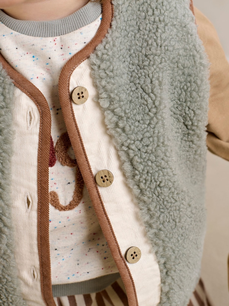 Mamas & Papas Blue Borg Gilet - Image 2 of 6 Mamas & Papas Blue Borg Gilet - Image 2 of 6