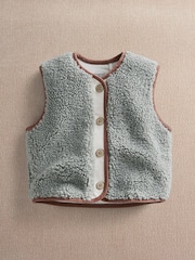 Mamas & Papas Blue Borg Gilet - Image 3 of 6