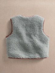 Mamas & Papas Blue Borg Gilet - Image 4 of 6