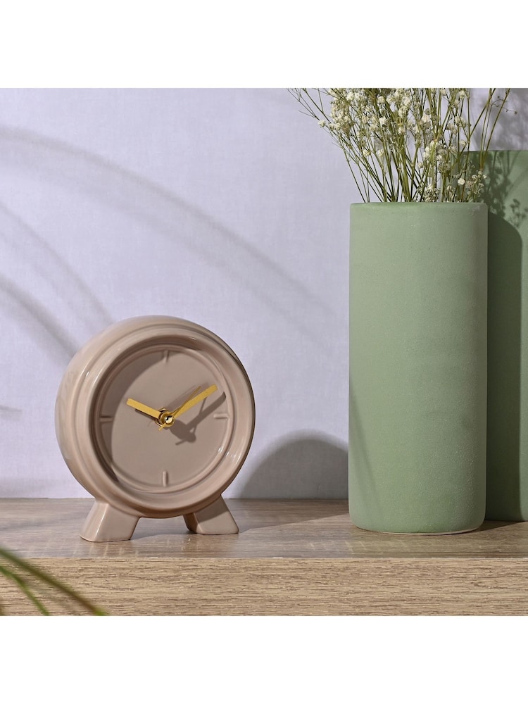 Widdop Brown Ceramic Mantle Clock - Image 1 of 4