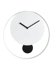 Widdop White Pendulum Wall Clock - Image 2 of 7