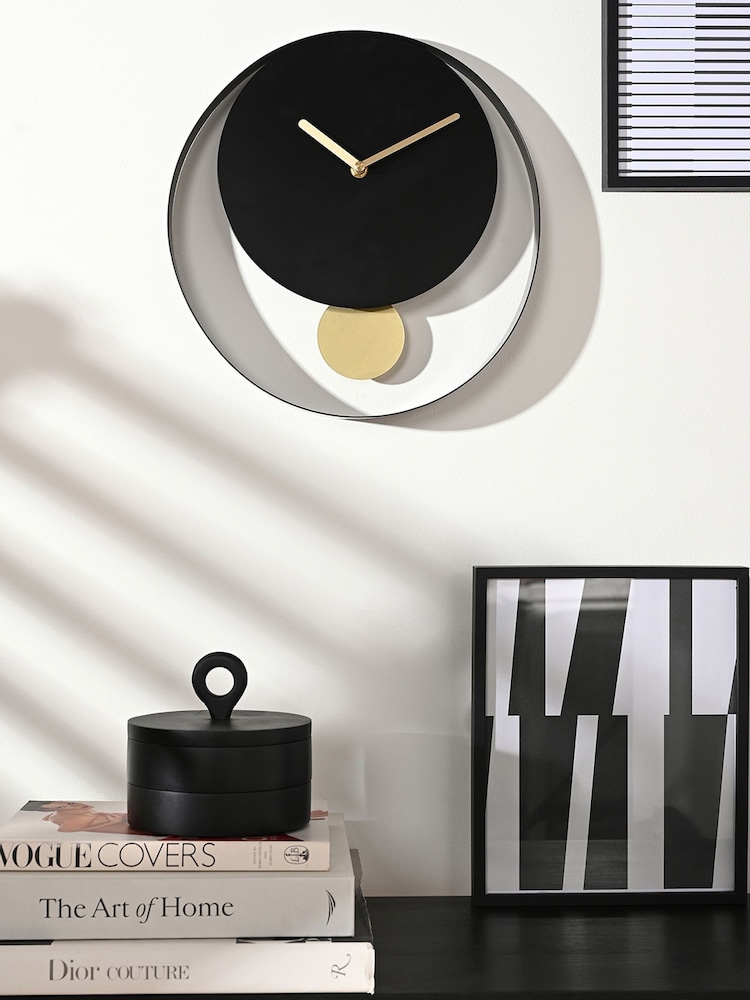 Widdop Black Pendulum Wall Clock - Image 6 of 6