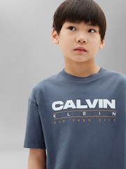 Calvin Klein Jeans Blue Kids' Logo T-Shirt - Image 4 of 5