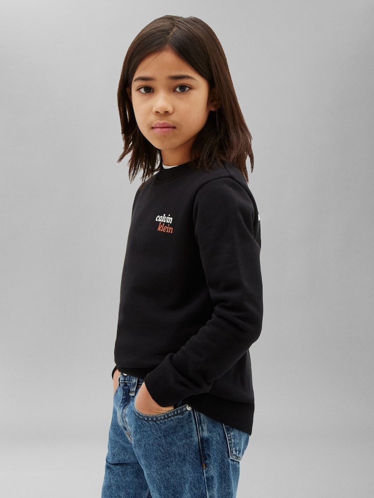 Calvin Klein Jeans Black Kids' Logo Sweatshirt - Image 1 of 5 Calvin Klein Jeans Black Kids' Logo Sweatshirt - Image 1 of 5