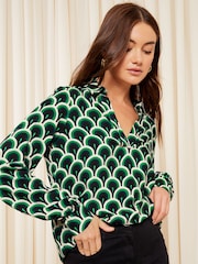 Friends Like These Green Long Sleeve V Neck Shirt - Image 1 of 4