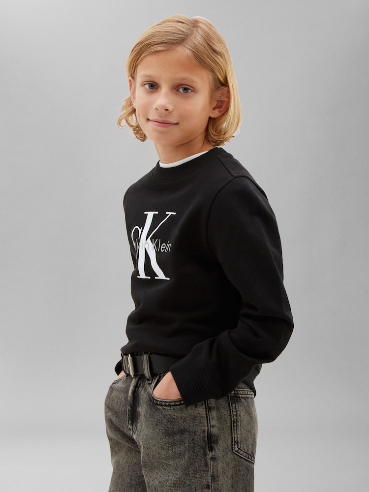 Calvin Klein Jeans Black Kids' Signature Logo Sweatshirt - Image 1 of 4
