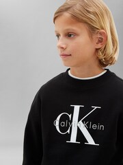 Calvin Klein Jeans Black Kids' Signature Logo Sweatshirt - Image 3 of 4