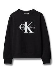 Calvin Klein Jeans Black Kids' Signature Logo Sweatshirt - Image 4 of 4
