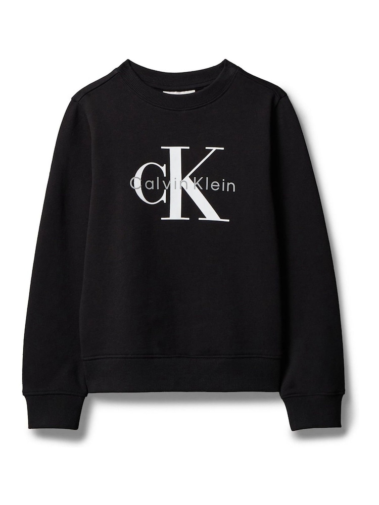 Calvin Klein Jeans Black Kids' Signature Logo Sweatshirt - Image 4 of 4