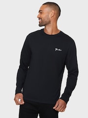 Threadbare White Long Sleeve 100% Cotton T-Shirts 3 Pack - Image 3 of 4