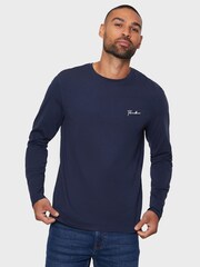 Threadbare White Long Sleeve 100% Cotton T-Shirts 3 Pack - Image 4 of 4