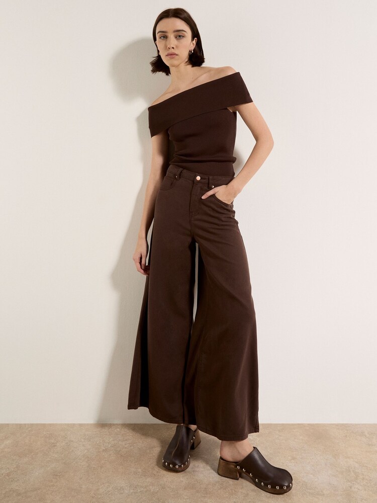 Apricot Brown Zoe Wide-Leg Jeans - Image 1 of 6