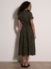 Verde - Apricot Animal Spot Print Shirt Midi Dress - Imagen 4 de 5