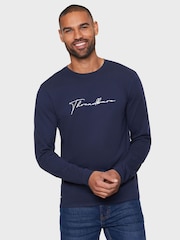 Threadbare Grey Long Sleeve 100% Cotton T-Shirts 3 Pack - Image 2 of 3