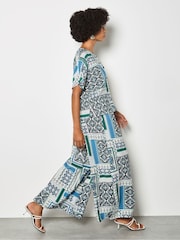 Apricot Blue Folk Patchwork Wide Leg Trousers - Image 2 of 5