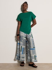 Apricot Green Asymmetric Hem Jersey T-Shirt - Image 3 of 4