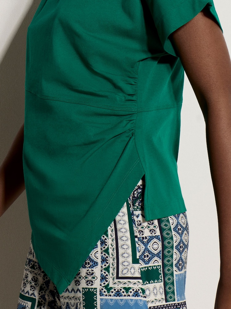 Apricot Green Asymmetric Hem Jersey T-Shirt - Image 4 of 4 Apricot Green Asymmetric Hem Jersey T-Shirt - Image 4 of 4