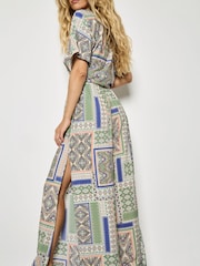 Apricot Natural Folk Patchwork Wide Leg Trousers - Image 3 of 5