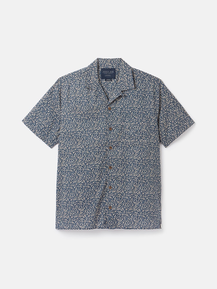 Joules Revere Blue Floral Printed Short Sleeve Shirt - Image 8 of 8