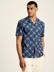 Joules Revere Navy Blue Paisley Printed Short Sleeve Shirt - Image 1 of 7