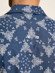 Joules Revere Navy Blue Paisley Printed Short Sleeve Shirt - Image 2 of 7