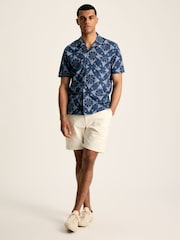 Joules Revere Navy Blue Paisley Printed Short Sleeve Shirt - Image 4 of 7