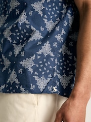 Joules Revere Navy Blue Paisley Printed Short Sleeve Shirt - Image 6 of 7