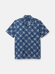 Joules Revere Navy Blue Paisley Printed Short Sleeve Shirt - Image 7 of 7