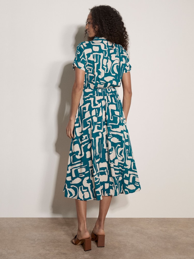 Apricot Geo Grecian Shirt Midi Dress - Imagen 4 de 4