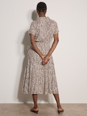 Marrón - Apricot Animal Spot Print Shirt Midi Dress - Imagen 3 de 4