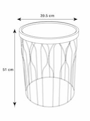 Brass Metal Patterned Side Table - Image 3 of 4