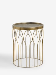 Brass Metal Patterned Side Table - Image 4 of 4