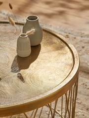 Brass Metal Patterned Coffee Table - Image 2 of 5