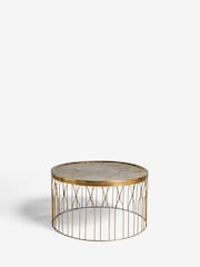Brass Metal Patterned Coffee Table - Image 4 of 5
