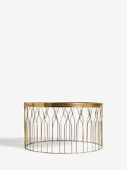 Brass Metal Patterned Coffee Table - Image 5 of 5