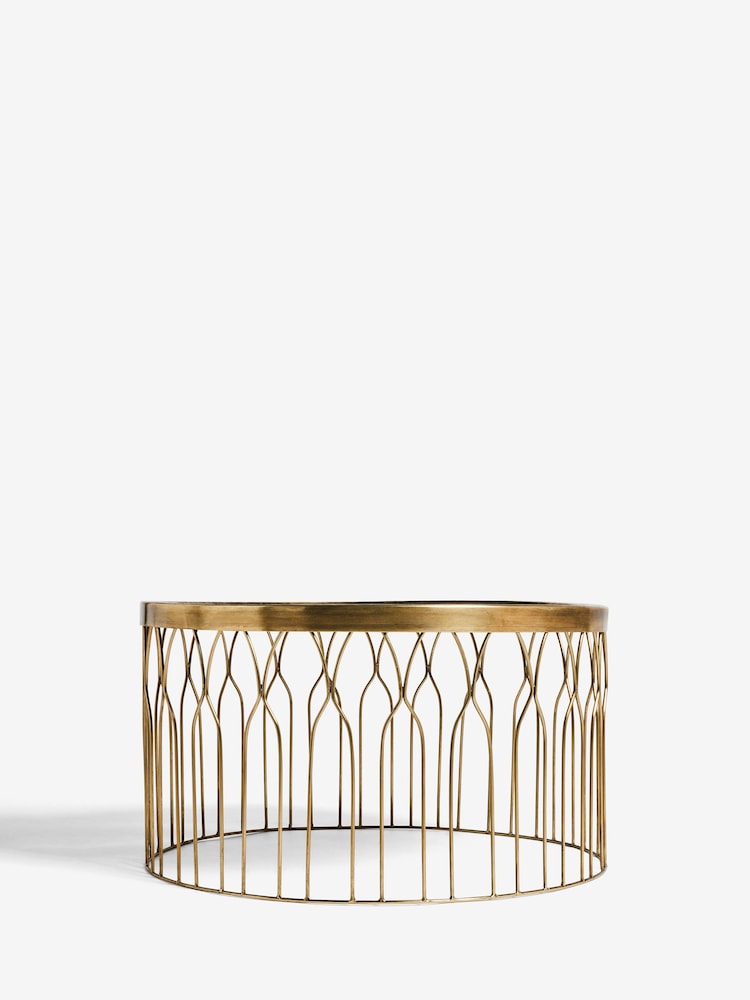 Brass Metal Patterned Coffee Table - Image 5 of 5