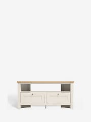Cream Malvern Oak Effect Up to 46 inch Corner Slim TV Unit - Image 5 of 9