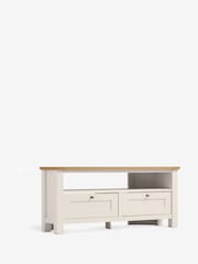 Cream Malvern Oak Effect Up to 46 inch Corner Slim TV Unit - Image 6 of 9
