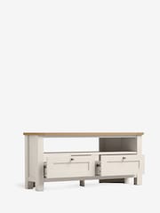 Cream Malvern Oak Effect Up to 46 inch Corner Slim TV Unit - Image 7 of 9