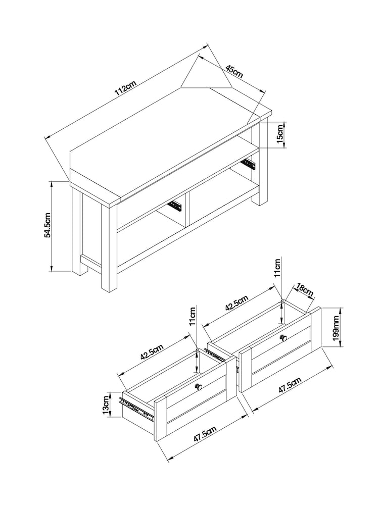 Cream Malvern Oak Effect Up to 46 inch Corner Slim TV Unit - Image 9 of 9