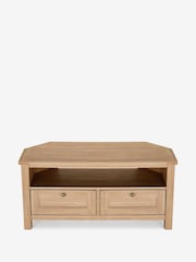 Natural Malvern Oak Effect Up to 46 inch Corner Slim TV Unit - Image 4 of 8