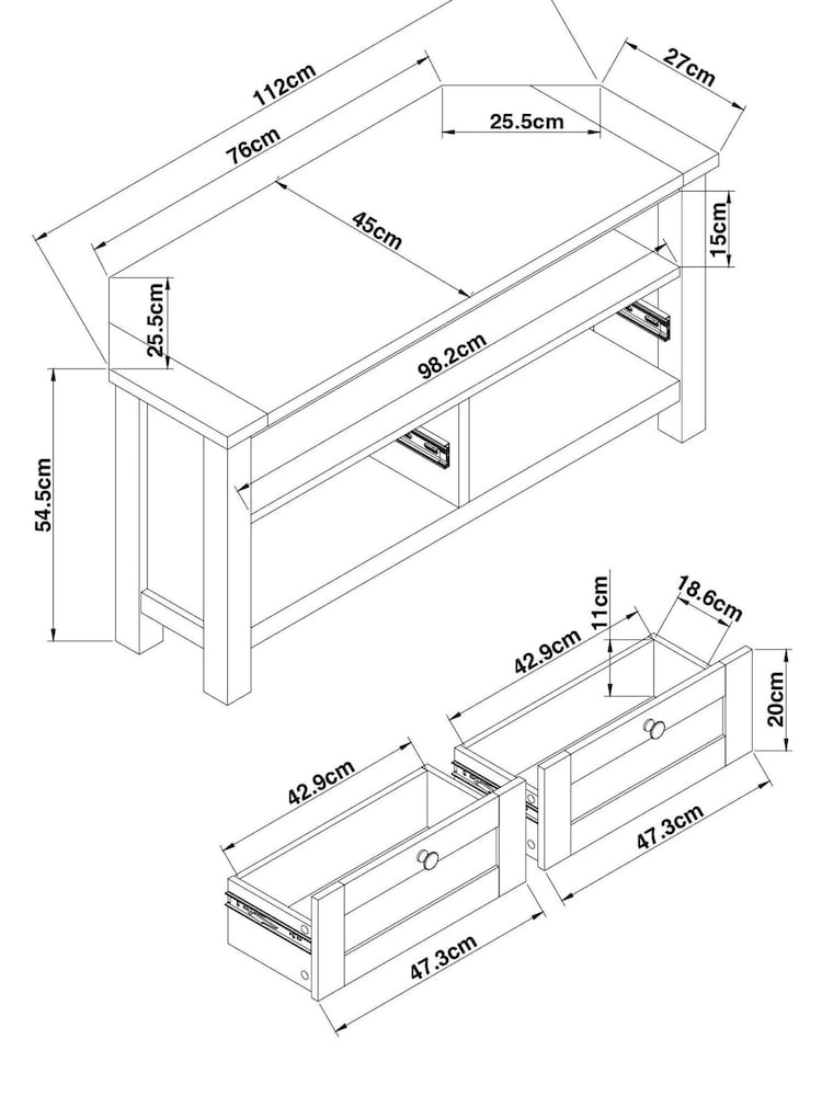 Natural Malvern Oak Effect Up to 46 inch Corner Slim TV Unit - Image 8 of 8