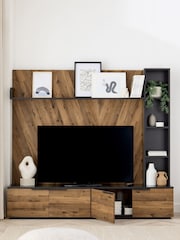Dark Bronx Chevron Oak Effect TV Stand - Image 1 of 13
