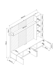 Dark Bronx Chevron Oak Effect TV Stand - Image 13 of 13