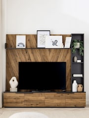 Dark Bronx Chevron Oak Effect TV Stand - Image 2 of 13