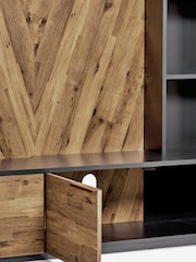 Dark Bronx Chevron Oak Effect TV Stand - Image 3 of 13