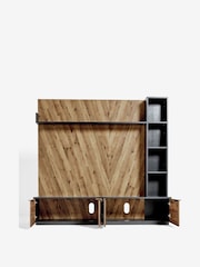 Dark Bronx Chevron Oak Effect TV Stand - Image 6 of 13